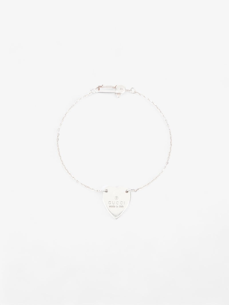 Gucci Trademark Heart Bracelet Silver Silver Sterling 17