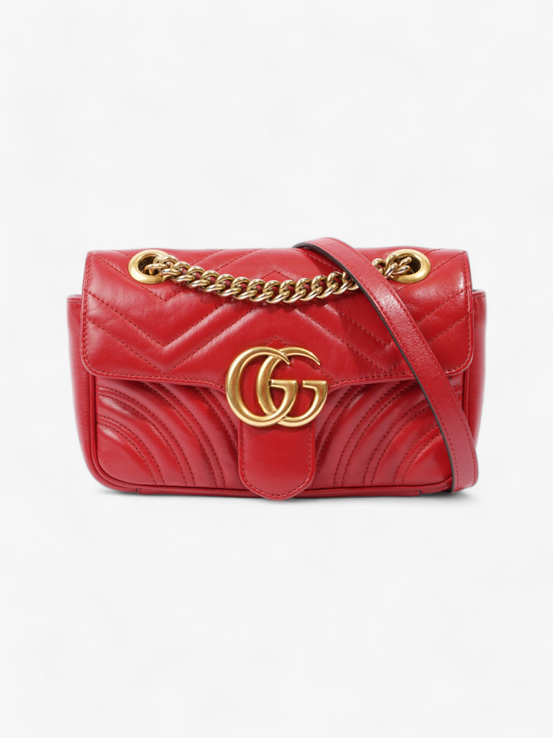 Gucci Marmont Flap Red Matelasse Leather Small