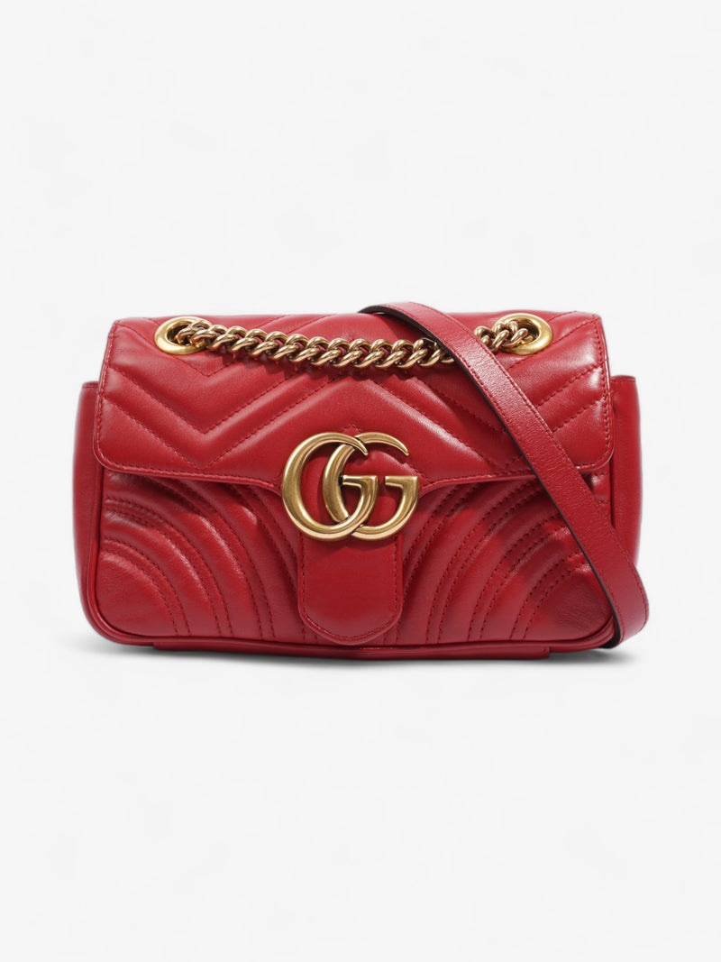 Gucci Marmont Flap Red Matelasse Leather Small