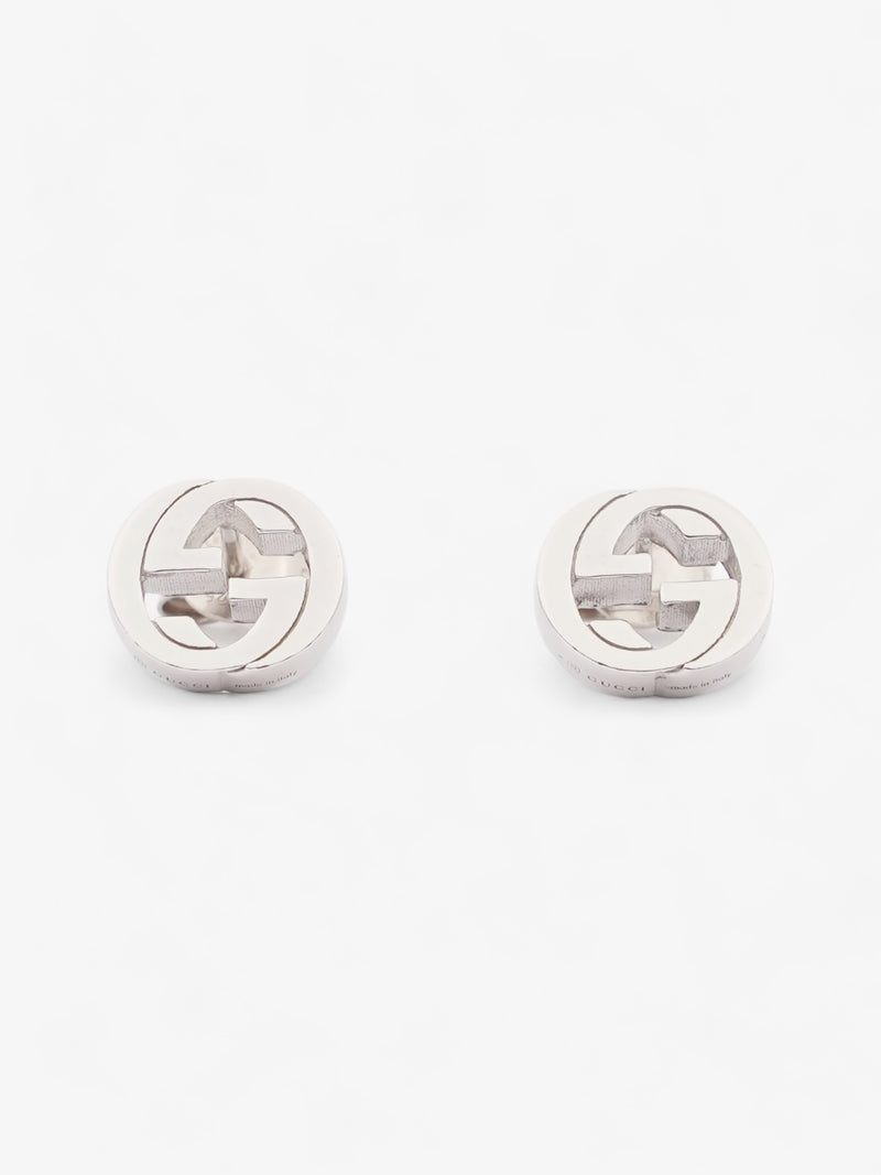 Gucci Interlocking Earrings Silver Silver Sterling