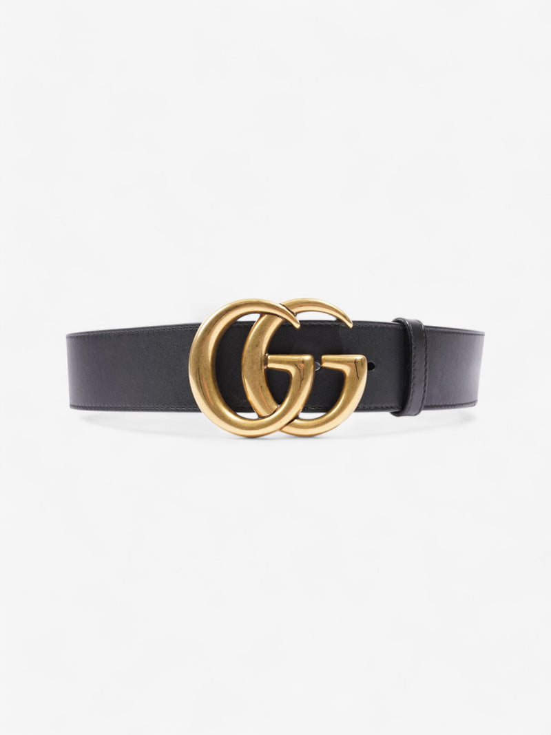 Gucci GG Marmont Wide Belt Blackk / Gold Leather 75cm / 30
