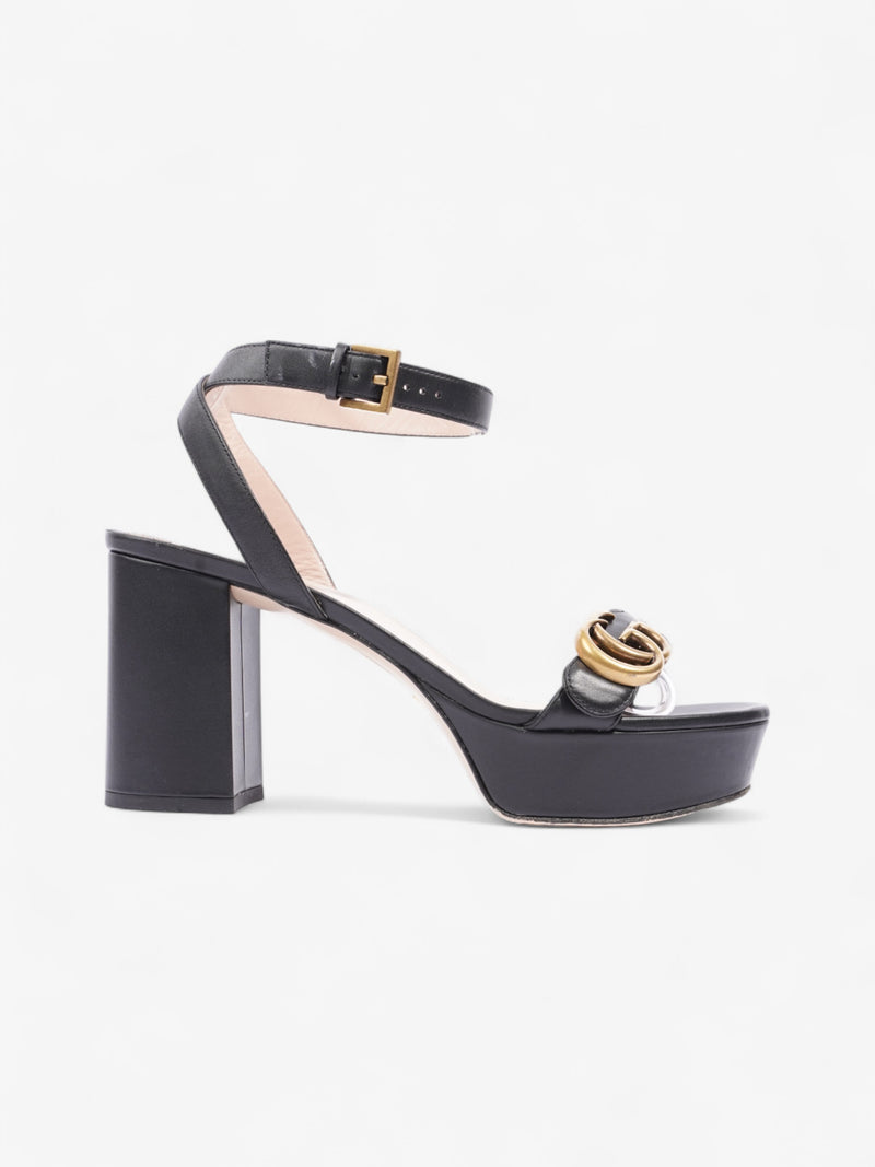 Gucci GG Marmont Platform sandals 80 Black Leather EU 38 UK 5