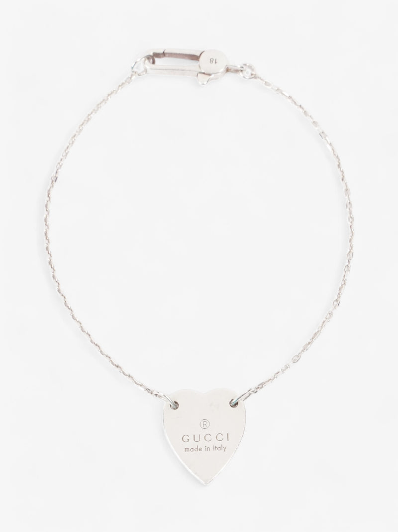 Gucci Trademark Heart Bracelet Silver Silver Sterling 18