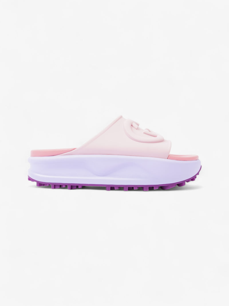 Gucci GG-Embossed Rubber Platform Slides Pink / Pastel Rubber EU 39 UK 6