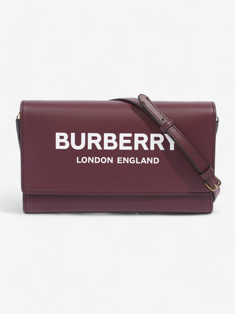 Hazelmere Wallet On Strap Mahogany Red Leather