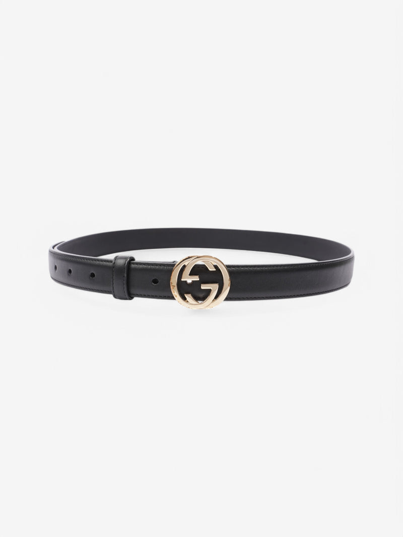 Gucci Interlocking G Belt Black / Gold Leather 95cm / 38