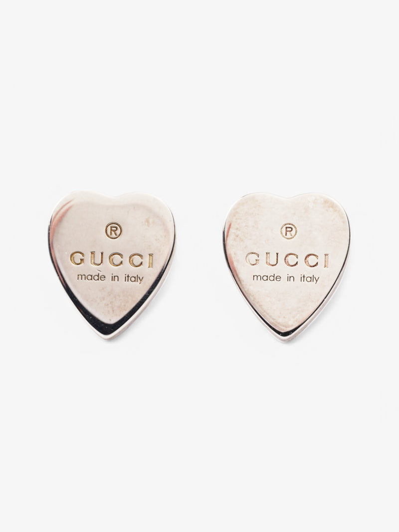 Gucci Trademark Heart Shaped Earrings Silver Silver Sterling