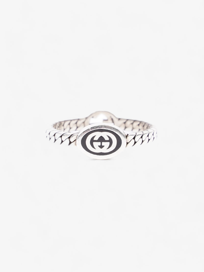 Interlocking G Ring Silver Silver Sterling 21 (UK T)