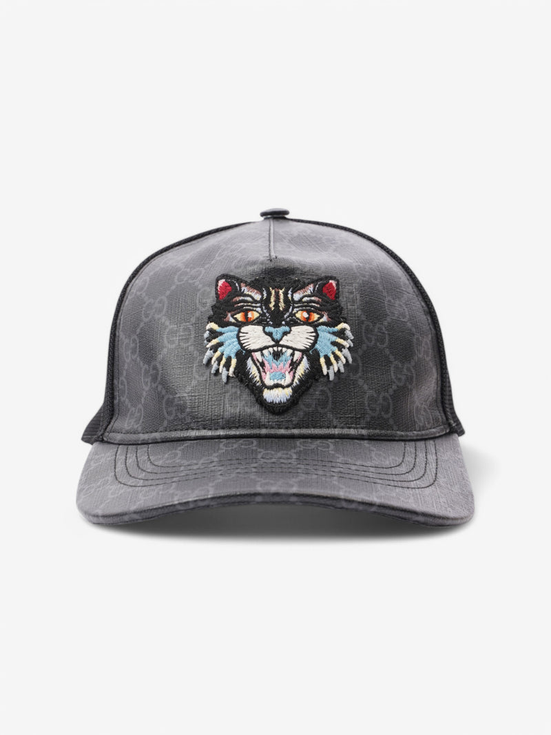 Gucci GG Tiger Cap Black / Grey Coated Canvas