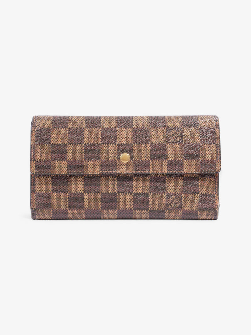  Louis Vuitton Portefeuille International Wallet Damier Ebene Coated Canvas