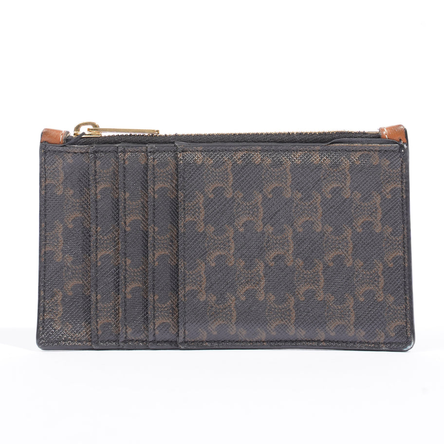 Celine Triomphe Coin Case Brown Monogram Leather Image 1