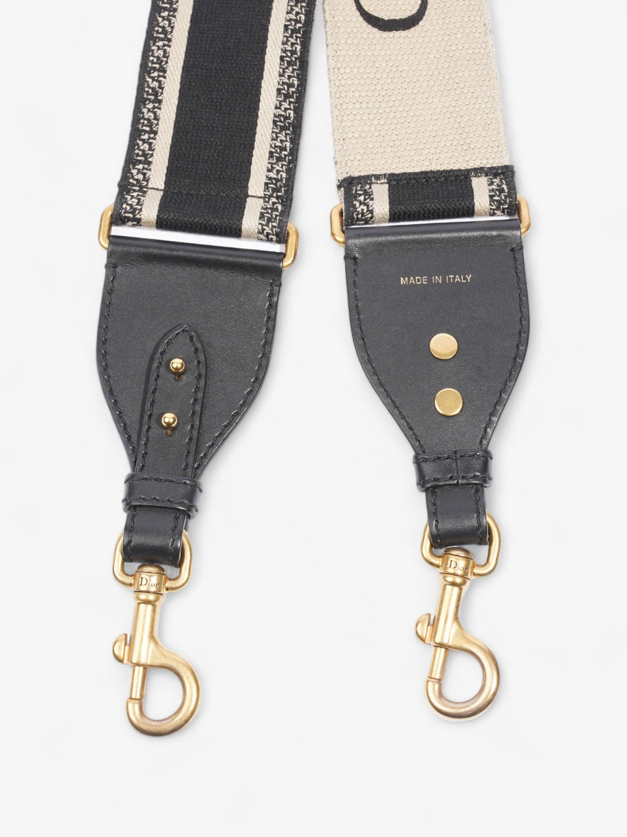 Christian Dior Shoulder Strap Beige / Navy Canvas Image 2
