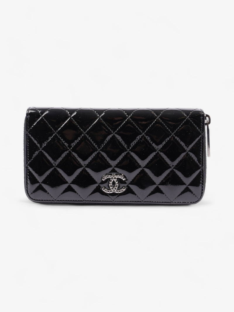  Chanel Brilliant Zip Around Wallet Black Patent Leather