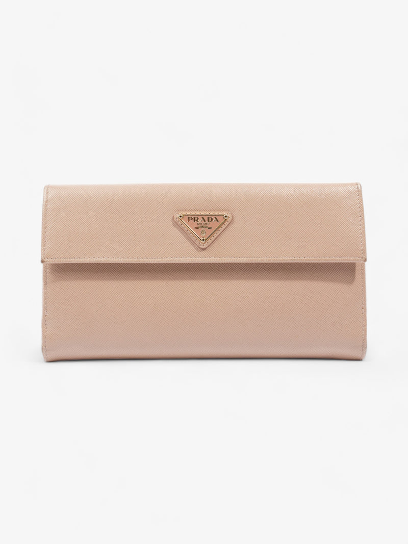  Prada Long Wallet Beige Saffiano Leather