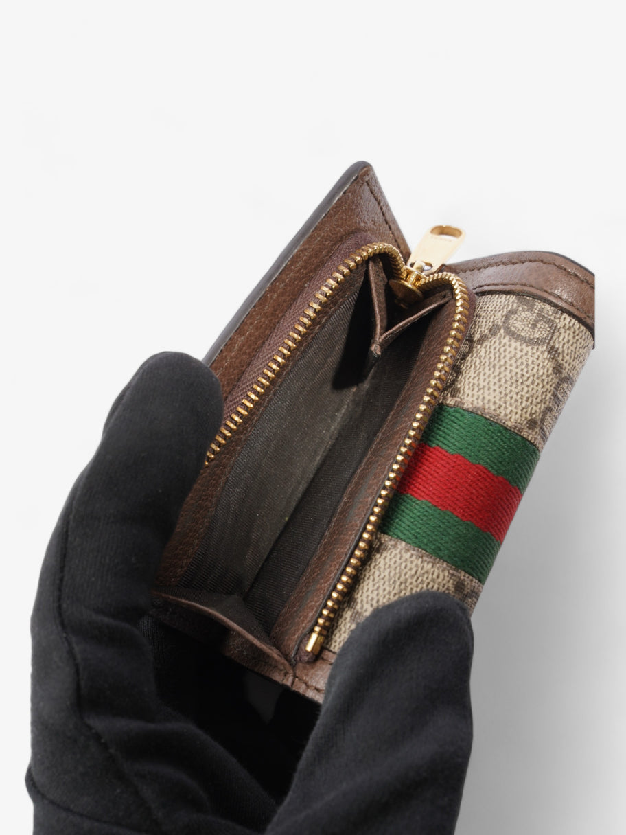 Gucci Ophidia GG French Flap Wallet GG Supreme / Red / Green Coated Canvas Image 6
