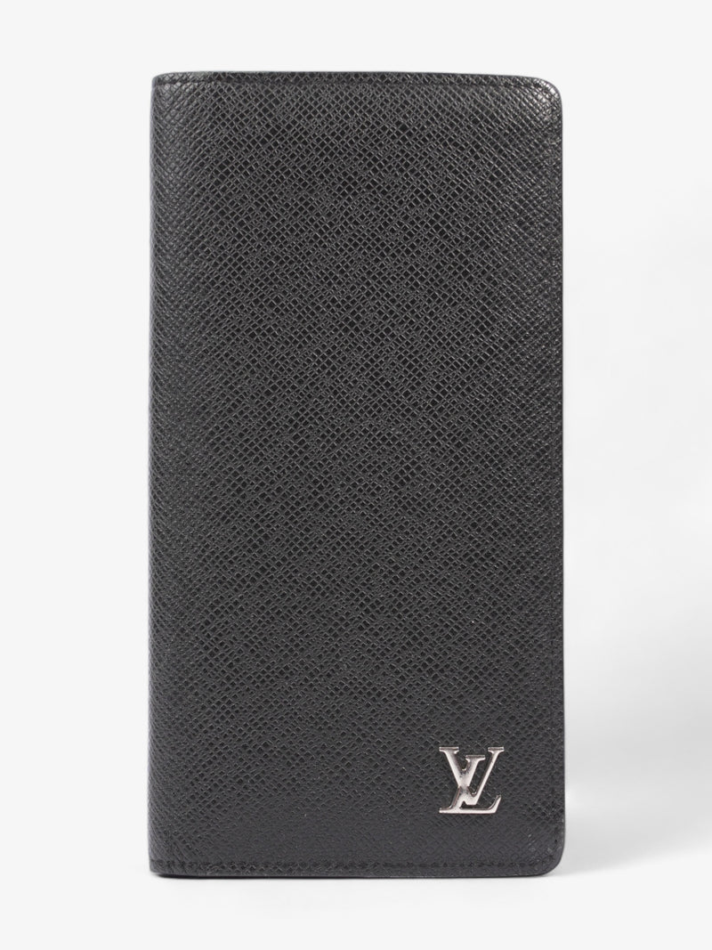  Louis Vuitton Taiga Portefeuille Brazza Long Wallet Black Leather
