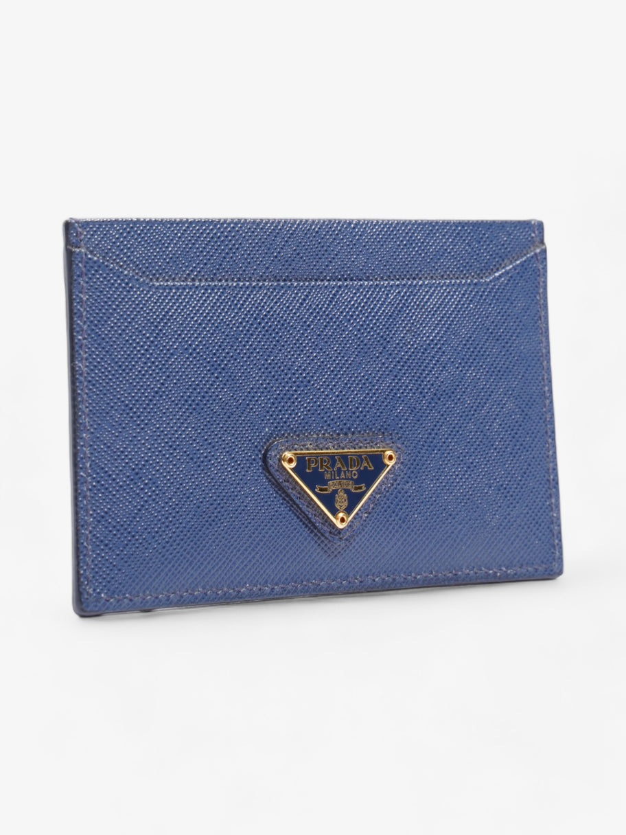 Prada Logo Card Case Wallet Navy Saffiano Leather Image 2