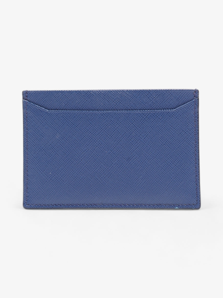 Prada Logo Card Case Wallet Navy Saffiano Leather Image 3