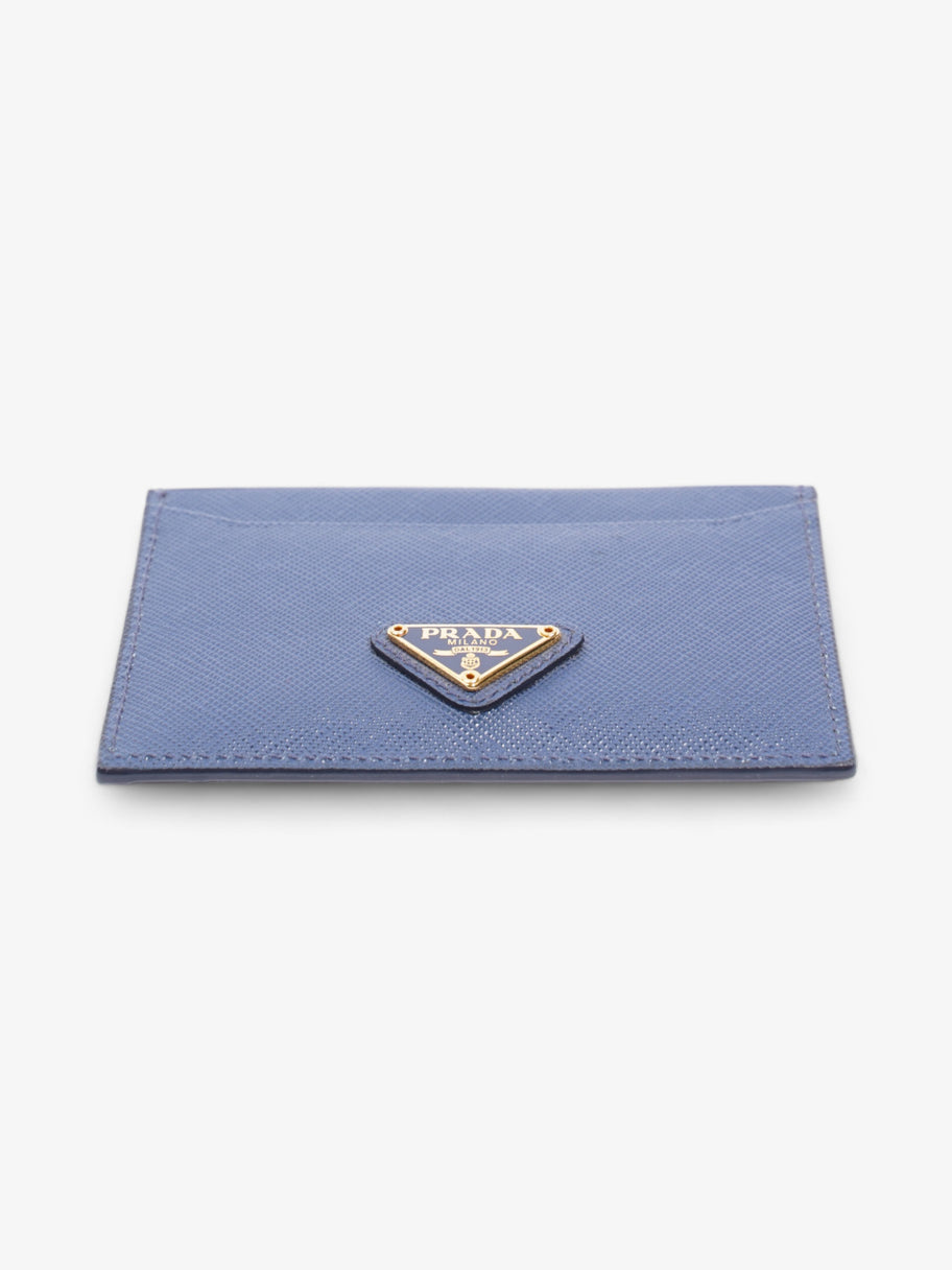 Prada Logo Card Case Wallet Navy Saffiano Leather Image 4
