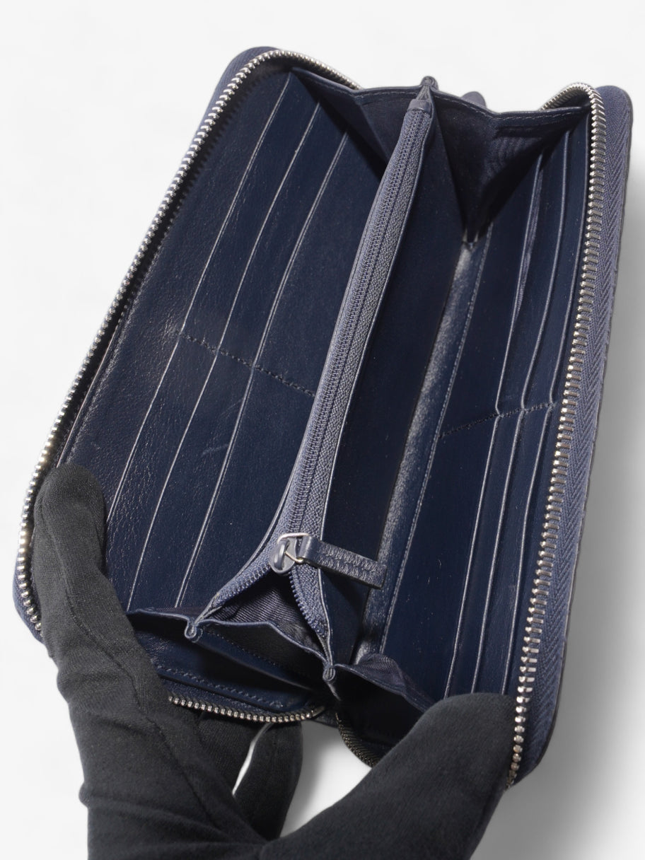 Gucci Microguccissima Zip Around Wallet Navy Blue GG Leather Image 5