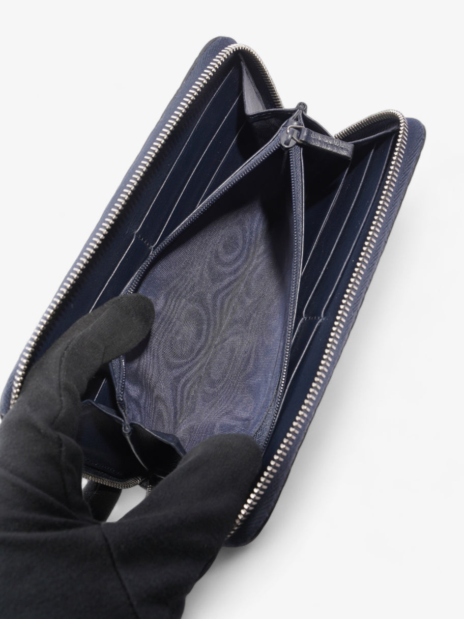 Gucci Microguccissima Zip Around Wallet Navy Blue GG Leather Image 6