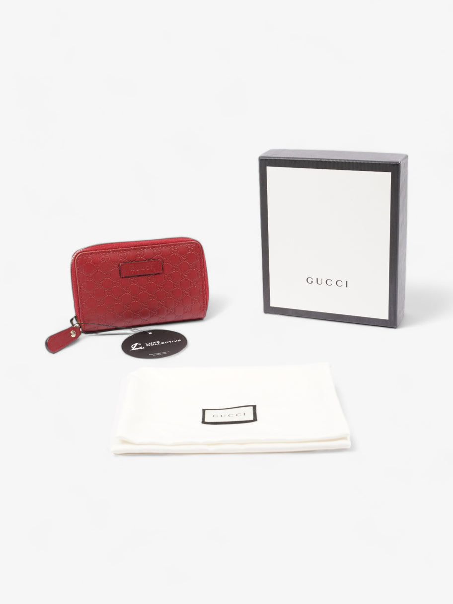 Gucci Micro Guccissima Compact Wallet Red Leather Image 6