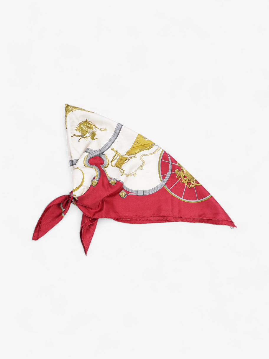 Hermes Carré 90 Springs Scarf  Red / White / Gold Silk 90 Image 4