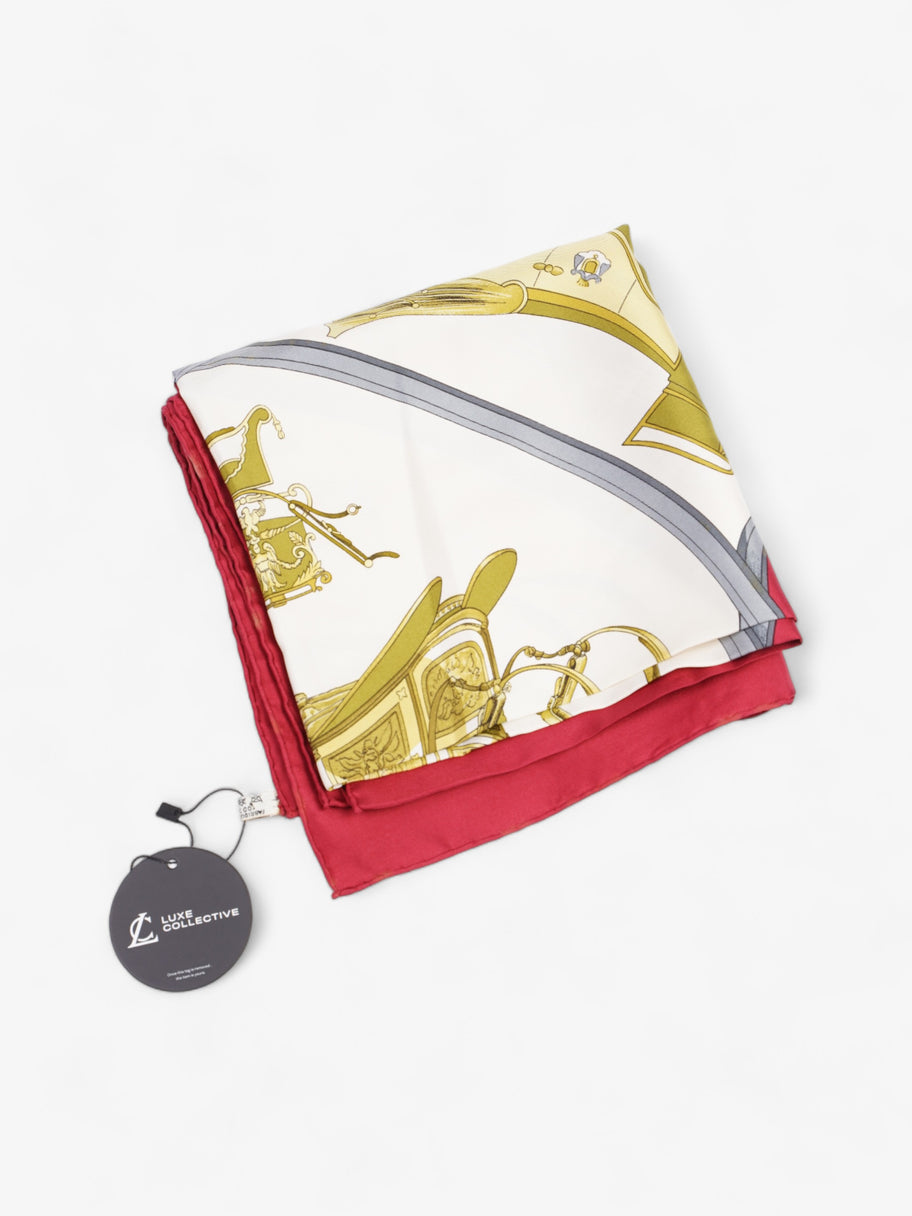 Hermes Carré 90 Springs Scarf  Red / White / Gold Silk 90 Image 7