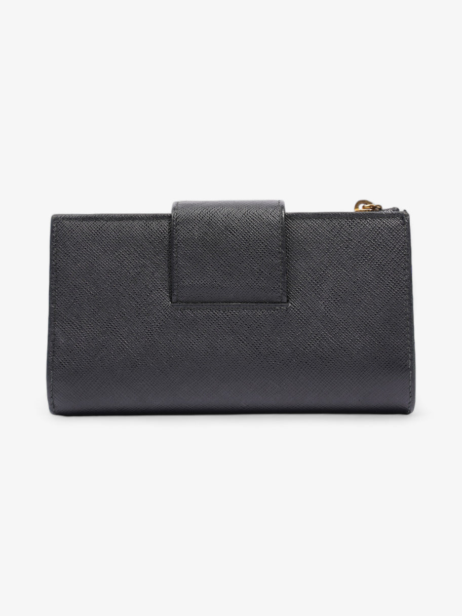 Prada Logo Buckle Wallet Black Saffiano Leather Medium Image 2