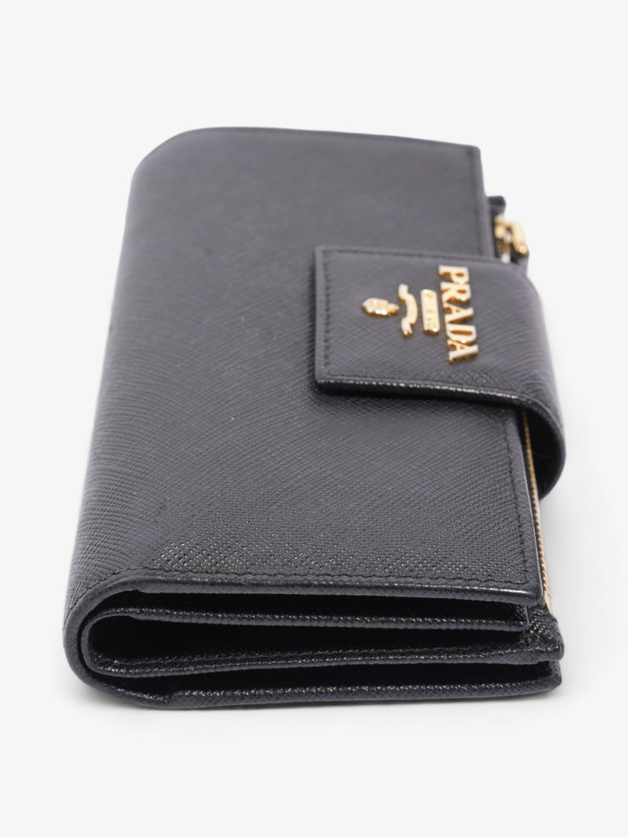 Prada Logo Buckle Wallet Black Saffiano Leather Medium Image 3