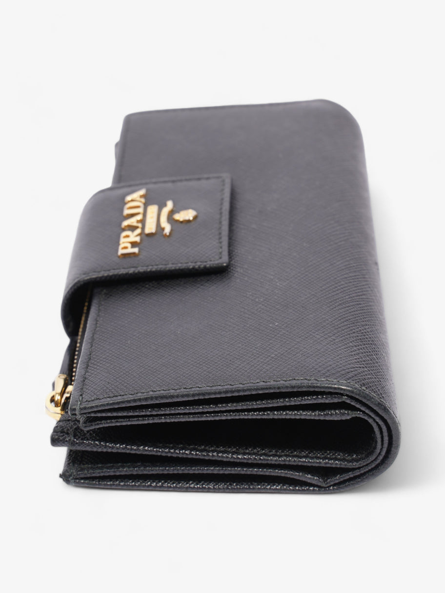 Prada Logo Buckle Wallet Black Saffiano Leather Medium Image 4