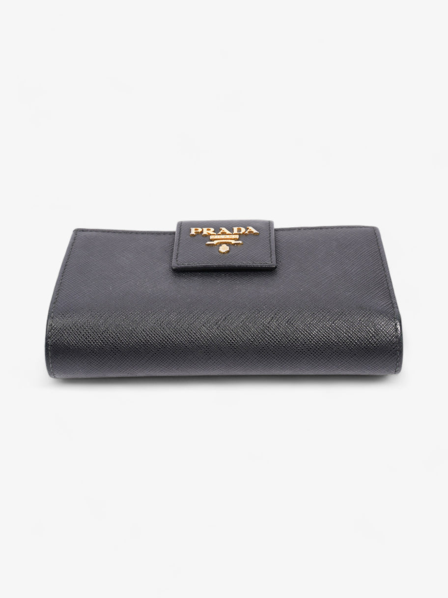Prada Logo Buckle Wallet Black Saffiano Leather Medium Image 5
