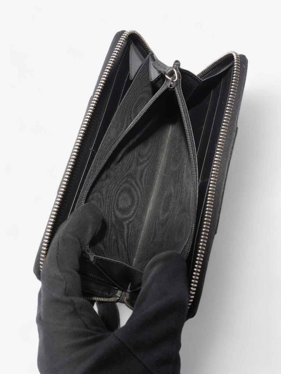 Gucci Zip Around GG Wallet Beige And Ebony GG Supreme / Black Coated Canvas Image 6