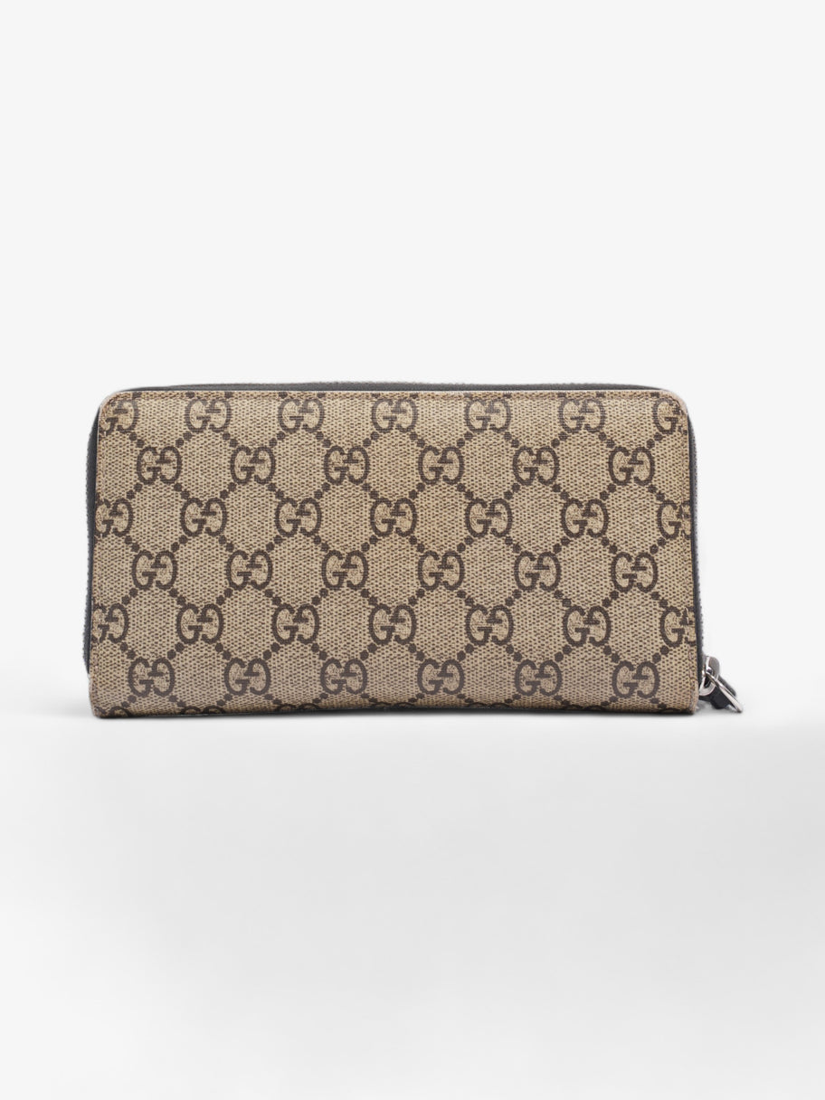 Gucci Snake Zip Around Wallet Beige And Ebony GG Supreme Coated Canvas Image 2