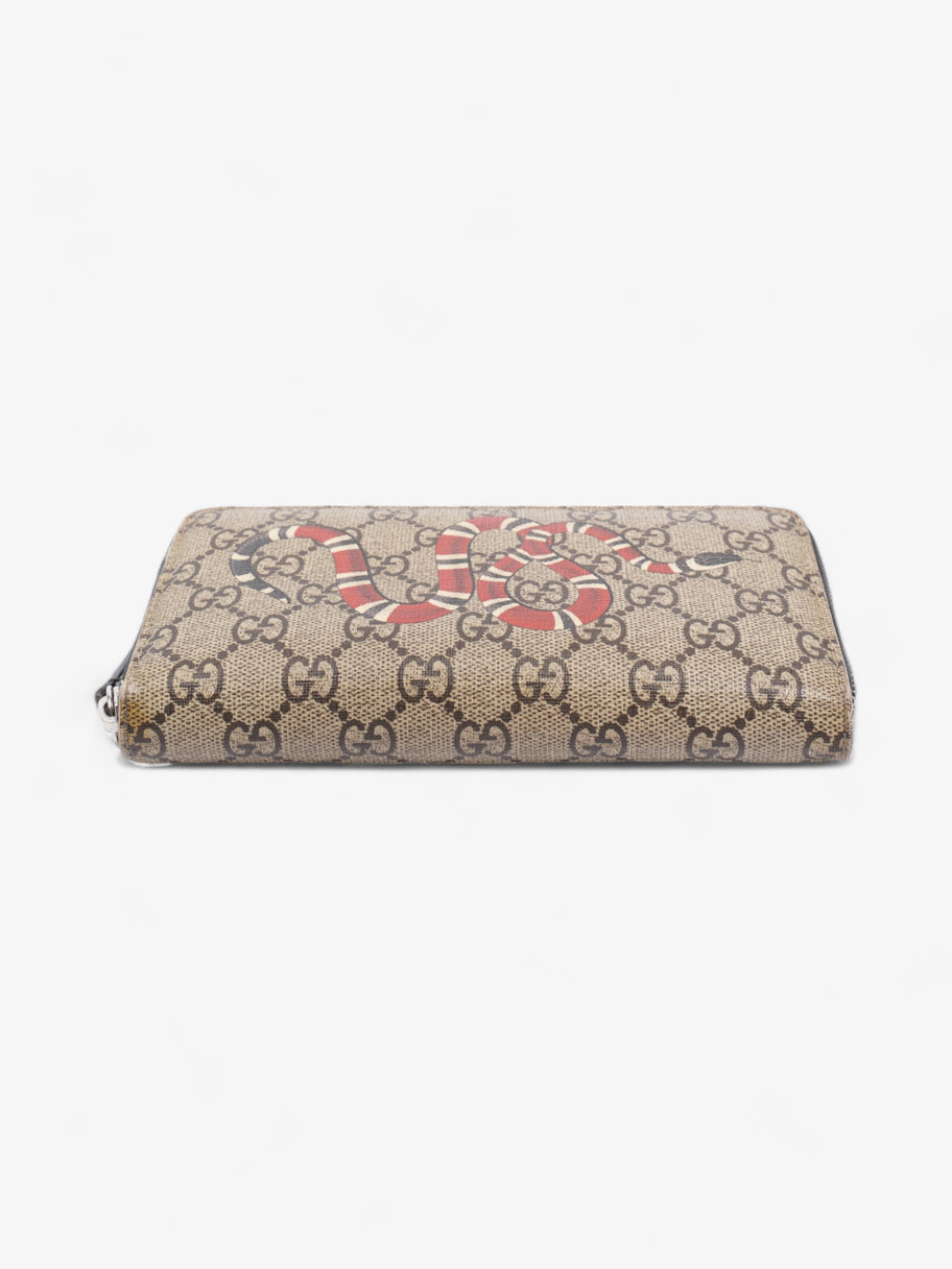Gucci Snake Zip Around Wallet Beige And Ebony GG Supreme Coated Canvas Image 5