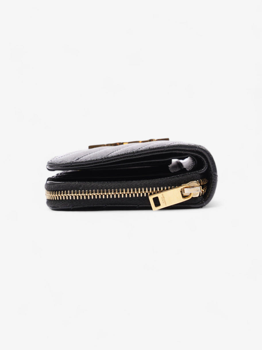 Saint Laurent Compact Zip Wallet Black Grained Leather Image 3