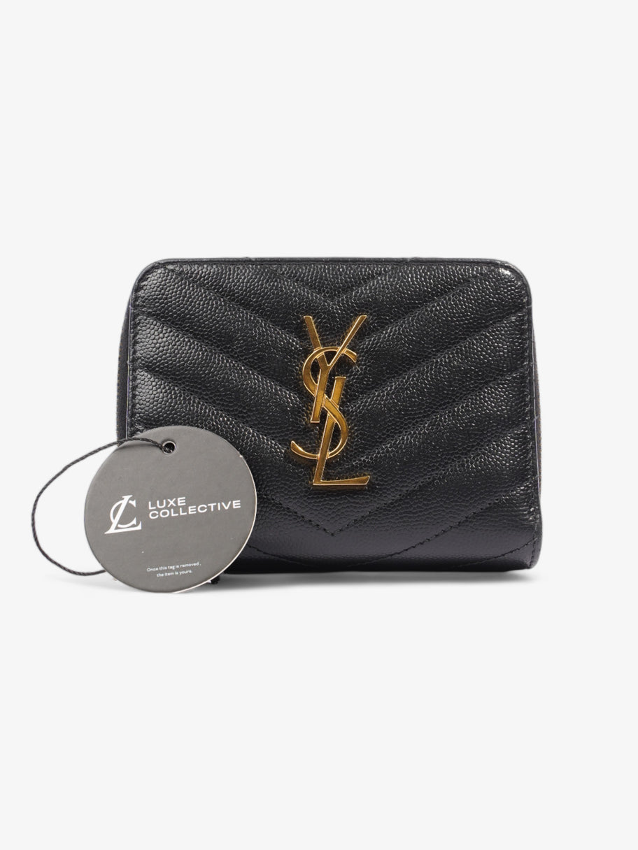 Saint Laurent Compact Zip Wallet Black Grained Leather Image 7