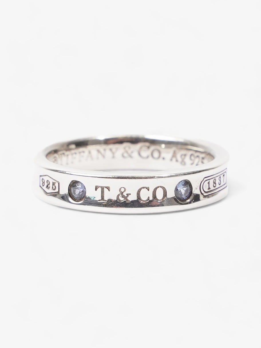 Tiffany and Co 1837 Narrow Ring with Sapphires Silver Silver Sterling M (Circumference - 51.9mm) Image 1