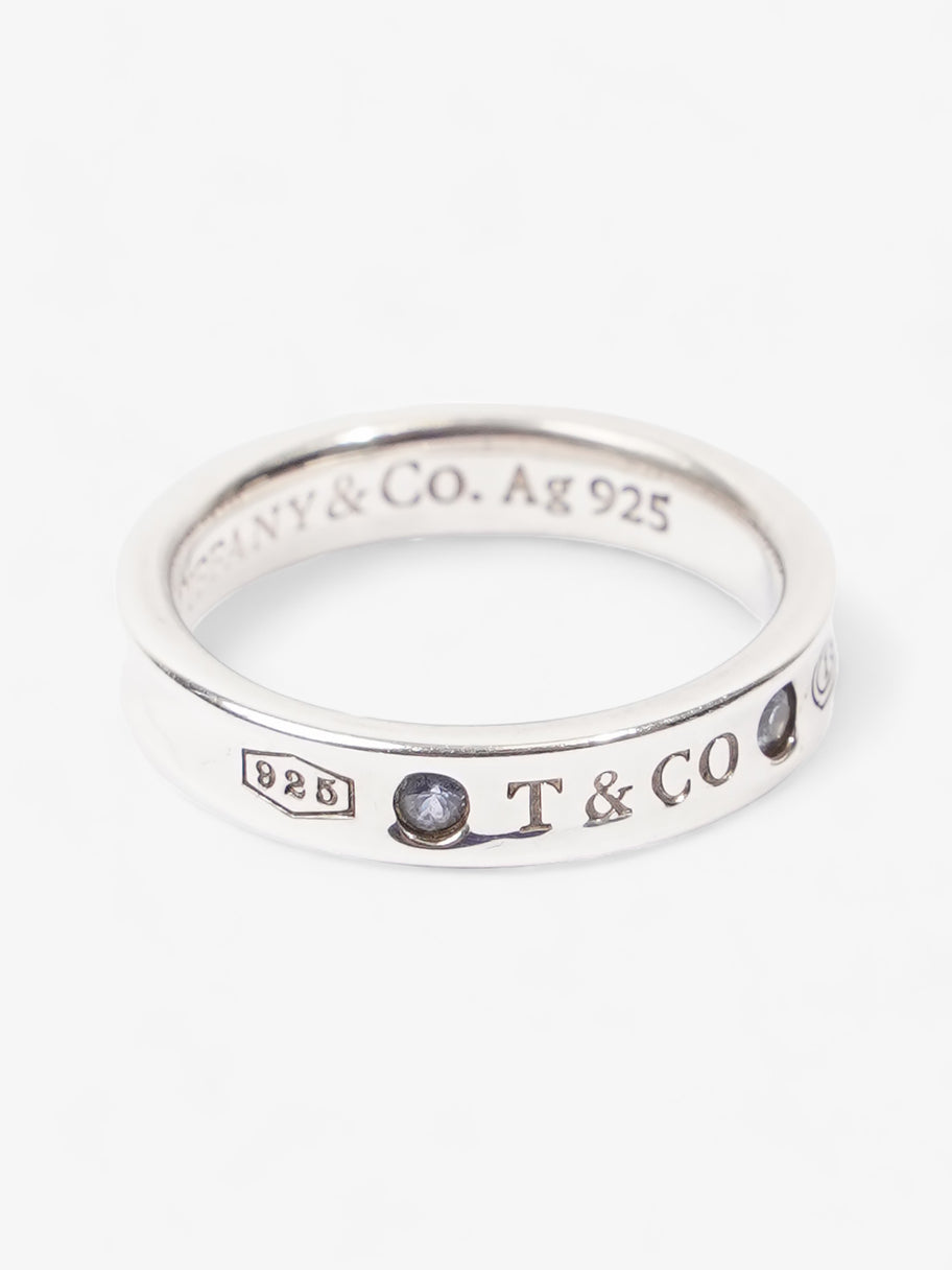 Tiffany and Co 1837 Narrow Ring with Sapphires Silver Silver Sterling M (Circumference - 51.9mm) Image 3