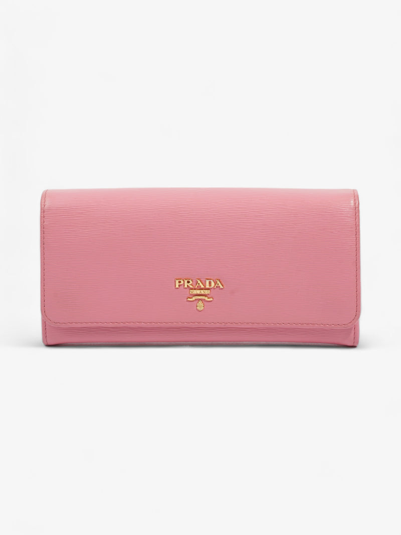  Prada Long Wallet Pink Leather