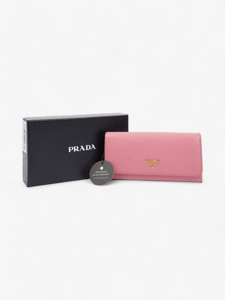 Prada Long Wallet Pink Leather Image 10