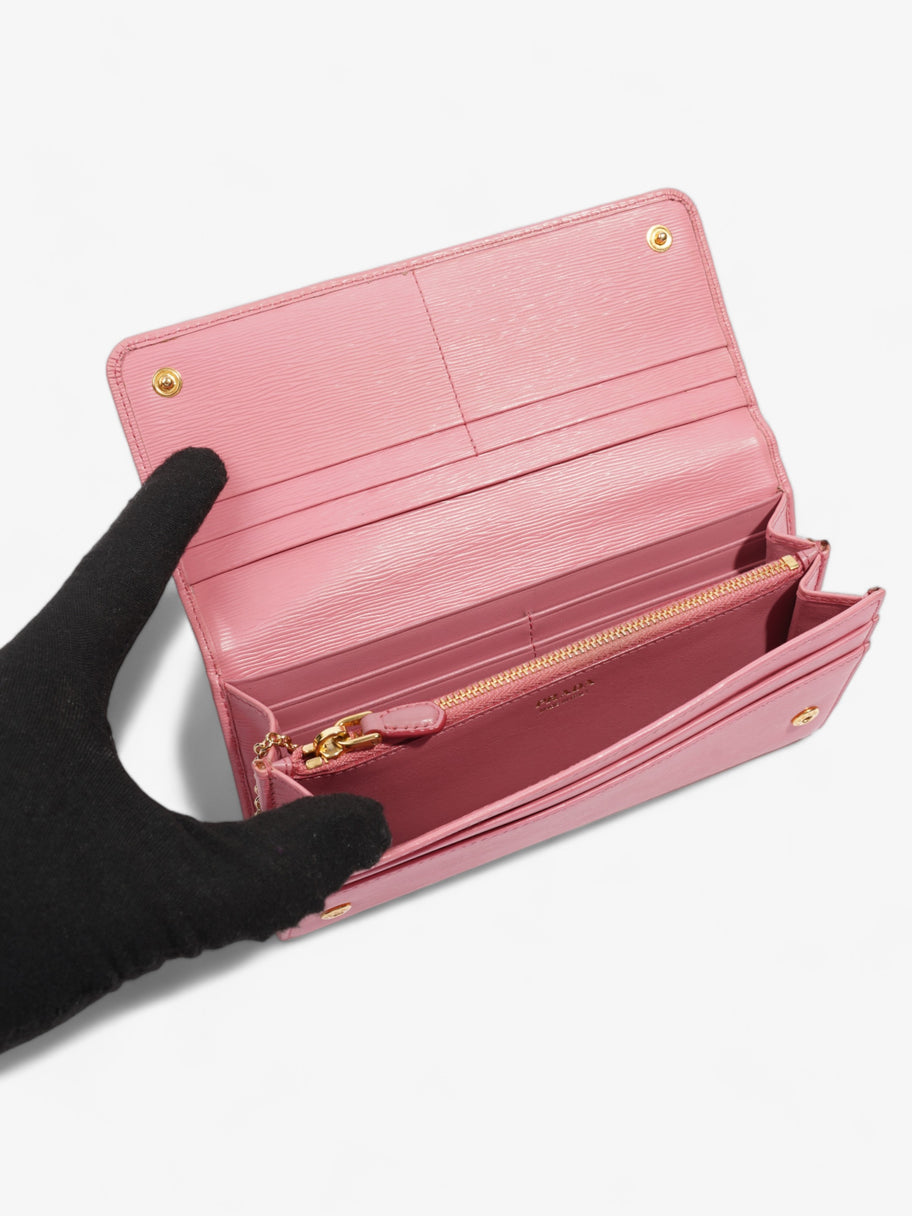 Prada Long Wallet Pink Leather Image 8