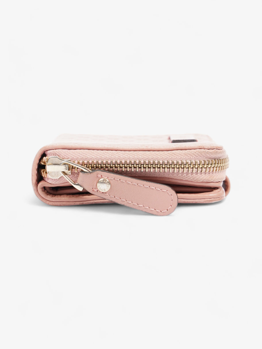 Gucci Gucci Micro Guccissima 449395 Leather Compact Wallet Pink   Ⓖ Engraving Pink Embossed Leather Image 2