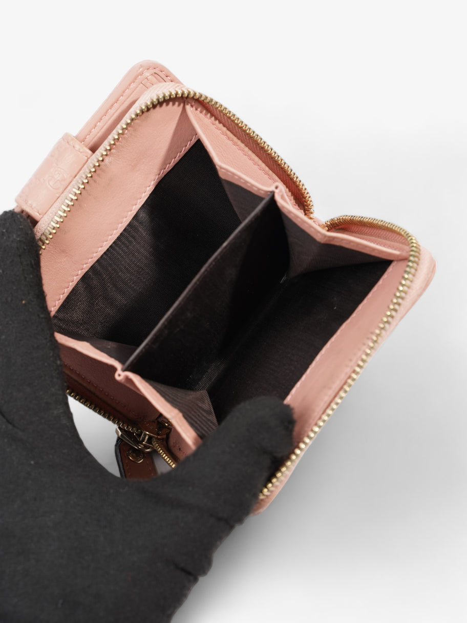 Gucci Gucci Micro Guccissima 449395 Leather Compact Wallet Pink   Ⓖ Engraving Pink Embossed Leather Image 6