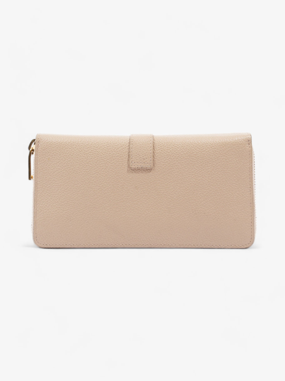 Saint Laurent Zip Round Wallet Beige Leather Image 2