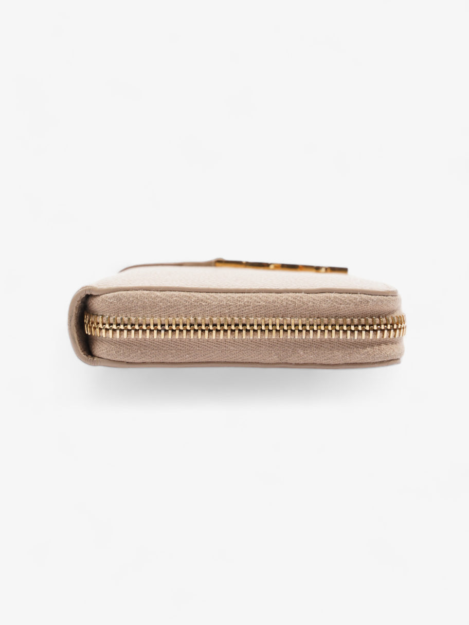 Saint Laurent Zip Round Wallet Beige Leather Image 3