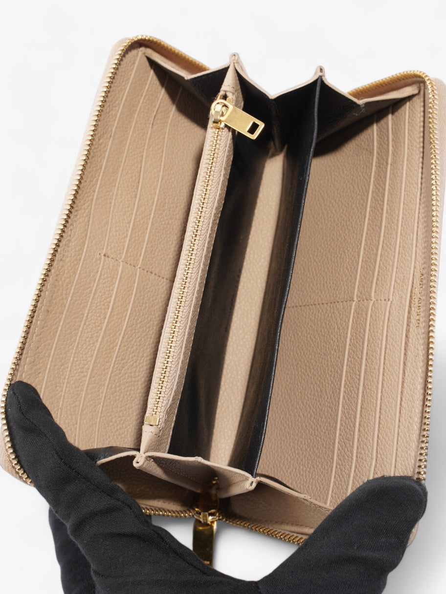 Saint Laurent Zip Round Wallet Beige Leather Image 5