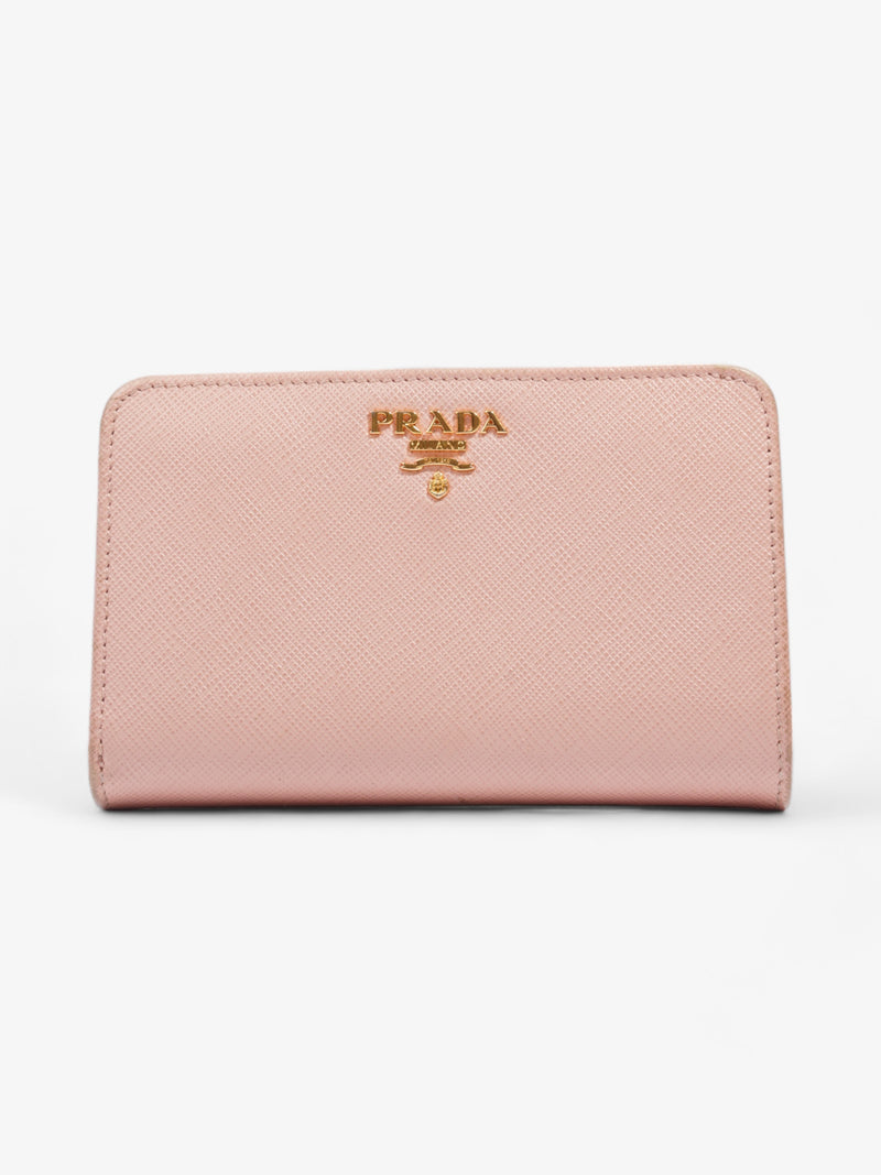  Prada Compact Wallet Pink Saffiano Leather