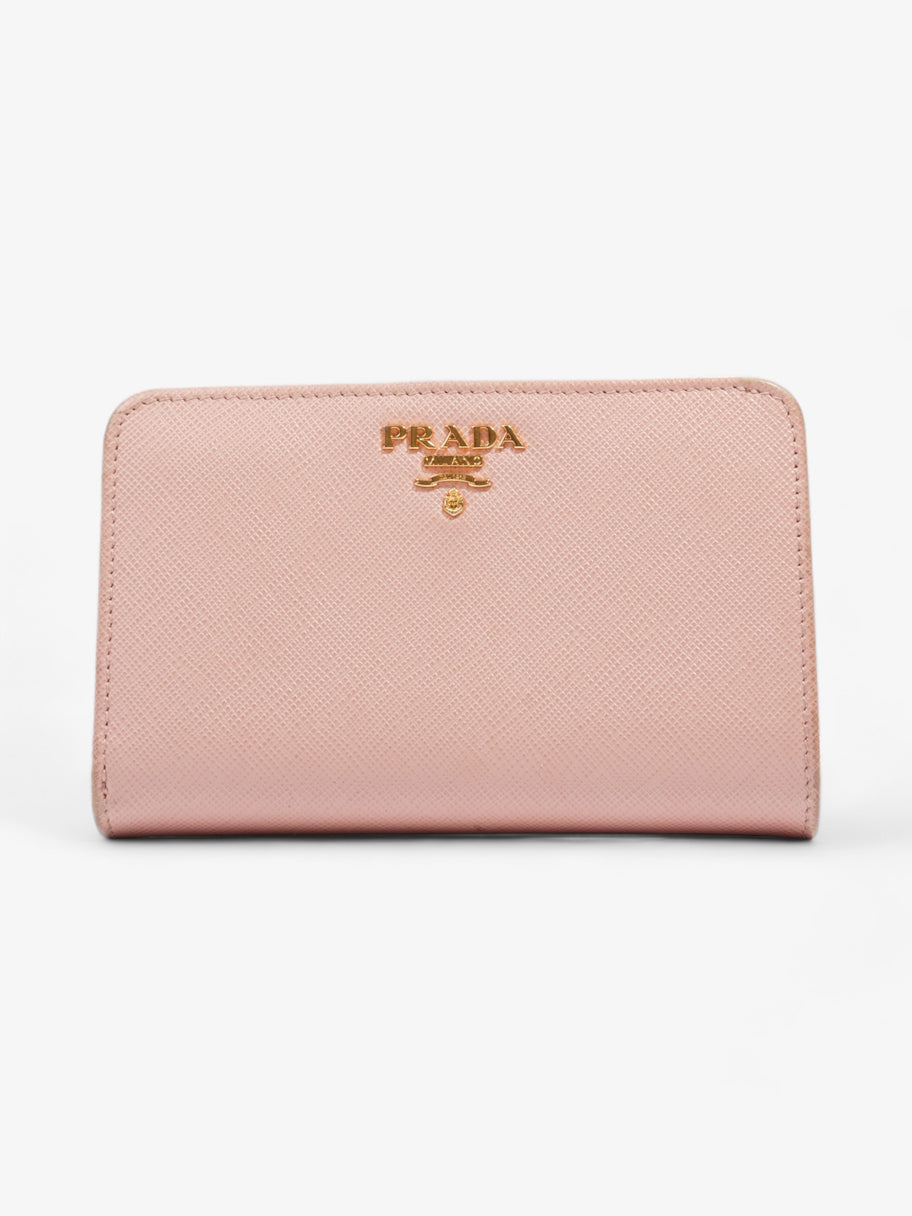 Prada Compact Wallet Pink Saffiano Leather Image 1