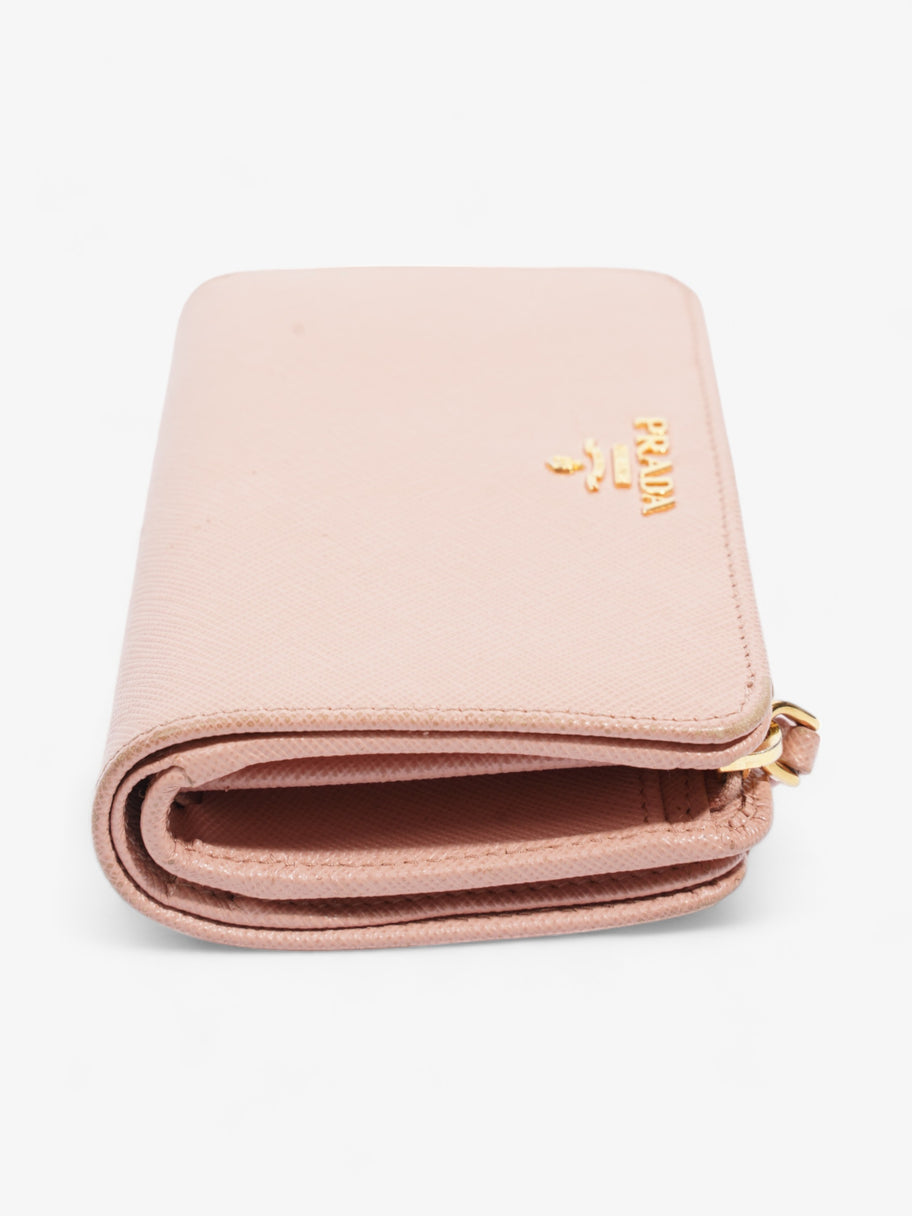Prada Compact Wallet Pink Saffiano Leather Image 3